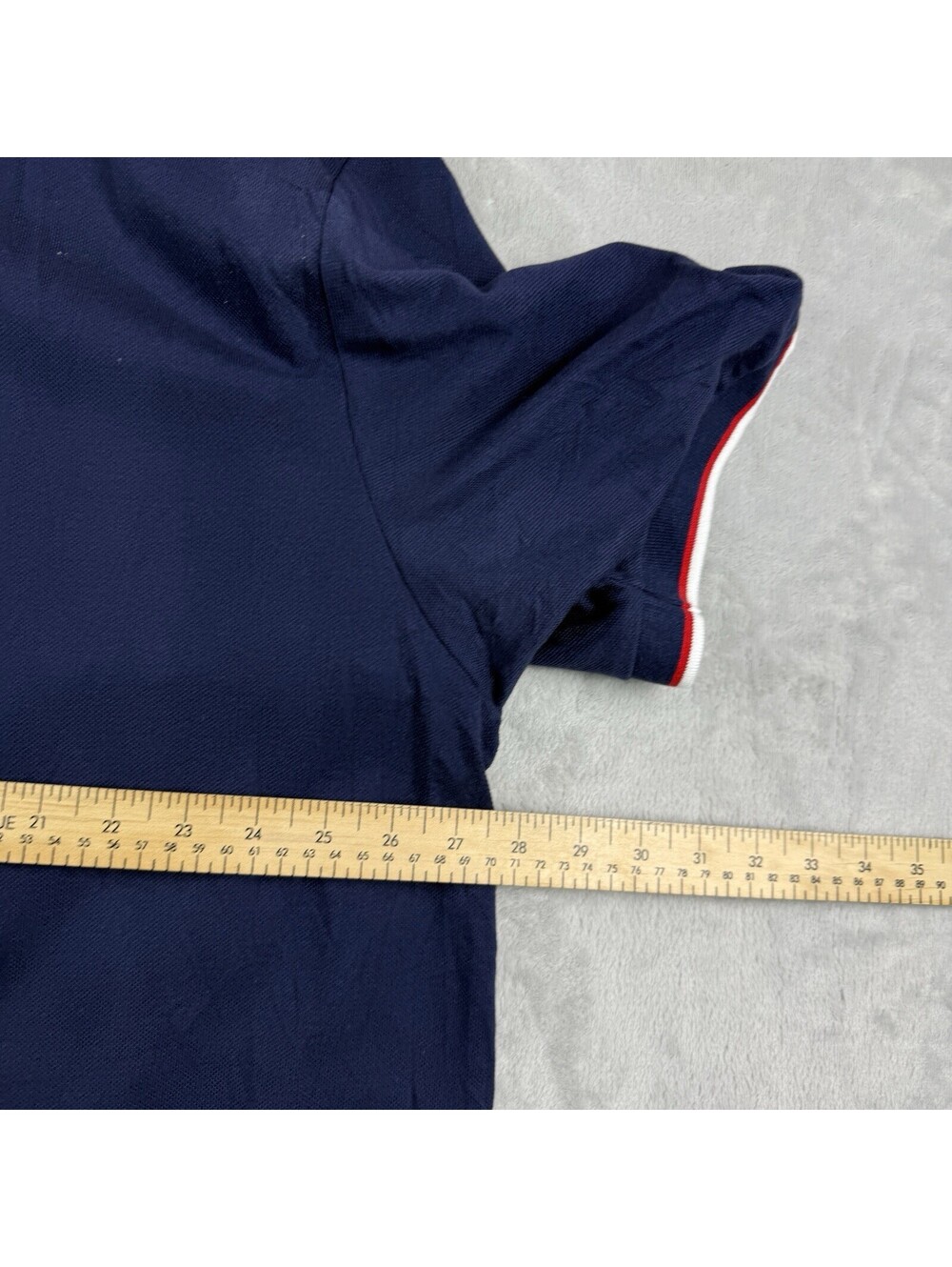 Polo Ralph Lauren Men’s 3XB Navy Blue Polo Shirt Red Pony Tipped Collar Big Tall - Picture 6 of 9